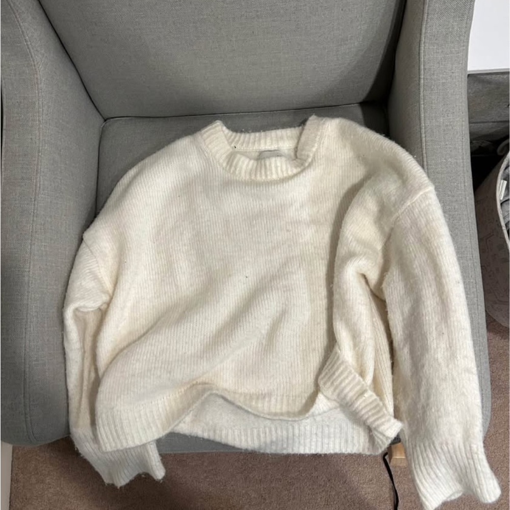 Abercrombie & Fitch White Crew Neck Top
